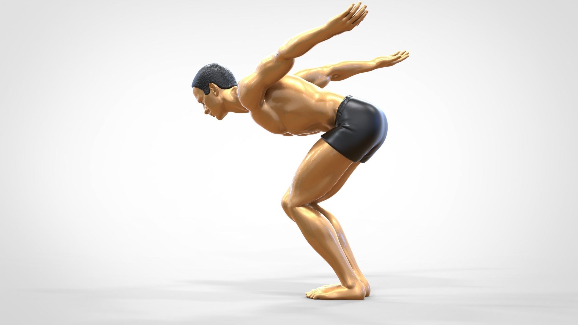 Productfoto 0: Zwemmer: Atleet voor sprong in het zwembad