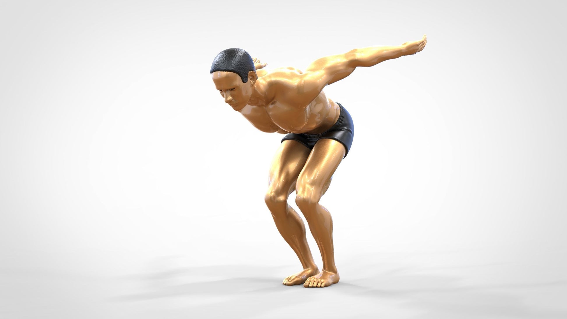 Productfoto 0: Zwemmer: Atleet voor sprong in het zwembad