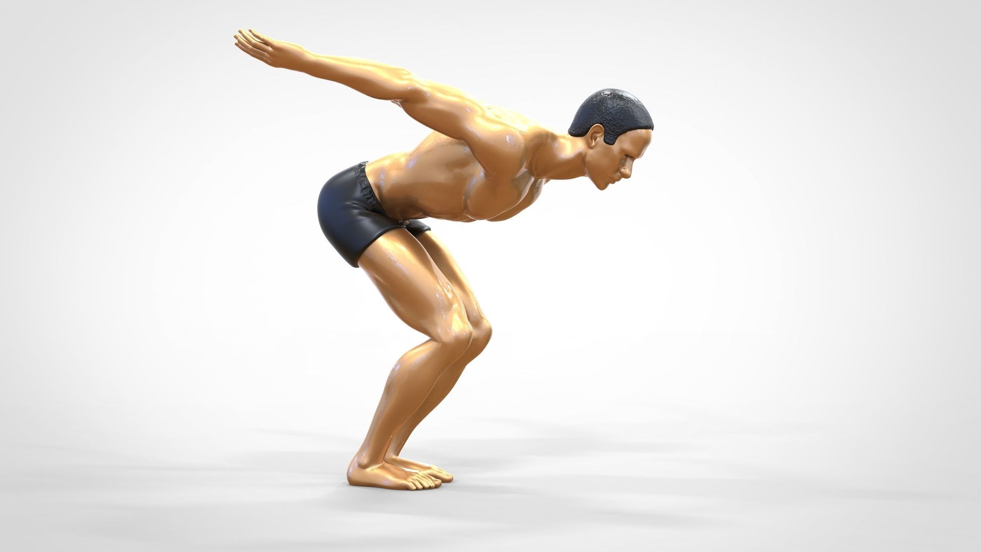Productfoto 0: Zwemmer: Atleet voor sprong in het zwembad