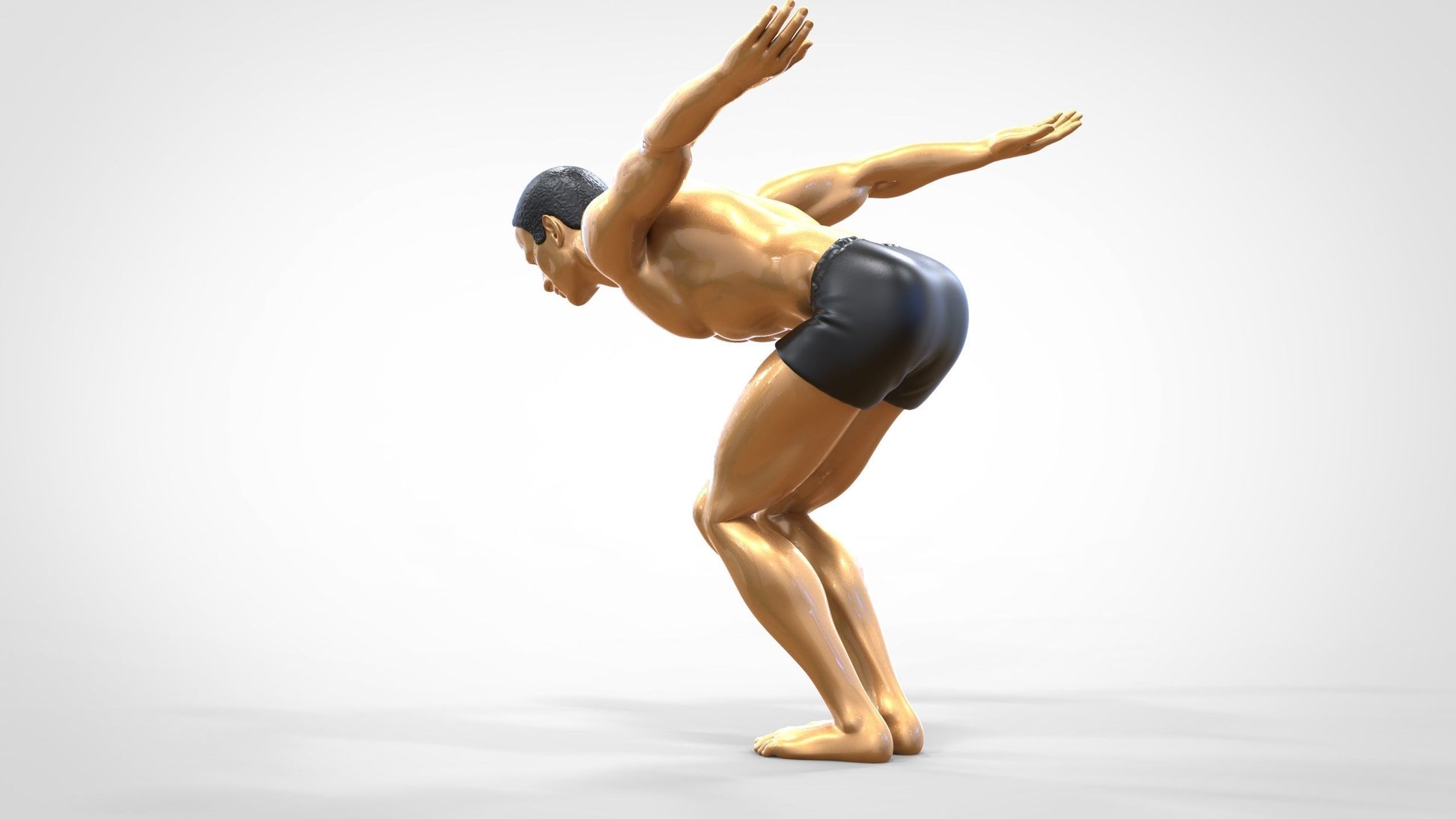 Productfoto 0: Zwemmer: Atleet voor sprong in het zwembad