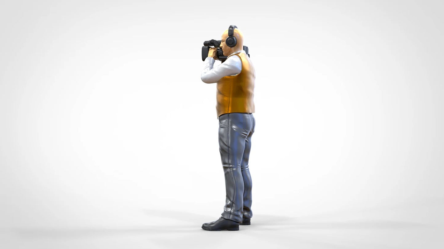 Produktfoto Diorama und Modellbau Miniatur Figur: Reporter Team - Kameramann mit Handkamera