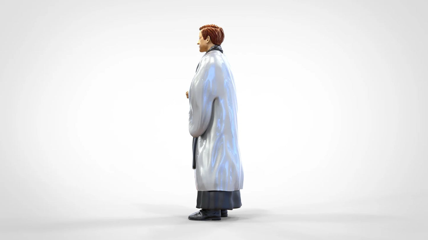 Productfoto diorama en modelbouw miniatuur figuur: geestelijke: pastoor / priester in mis
