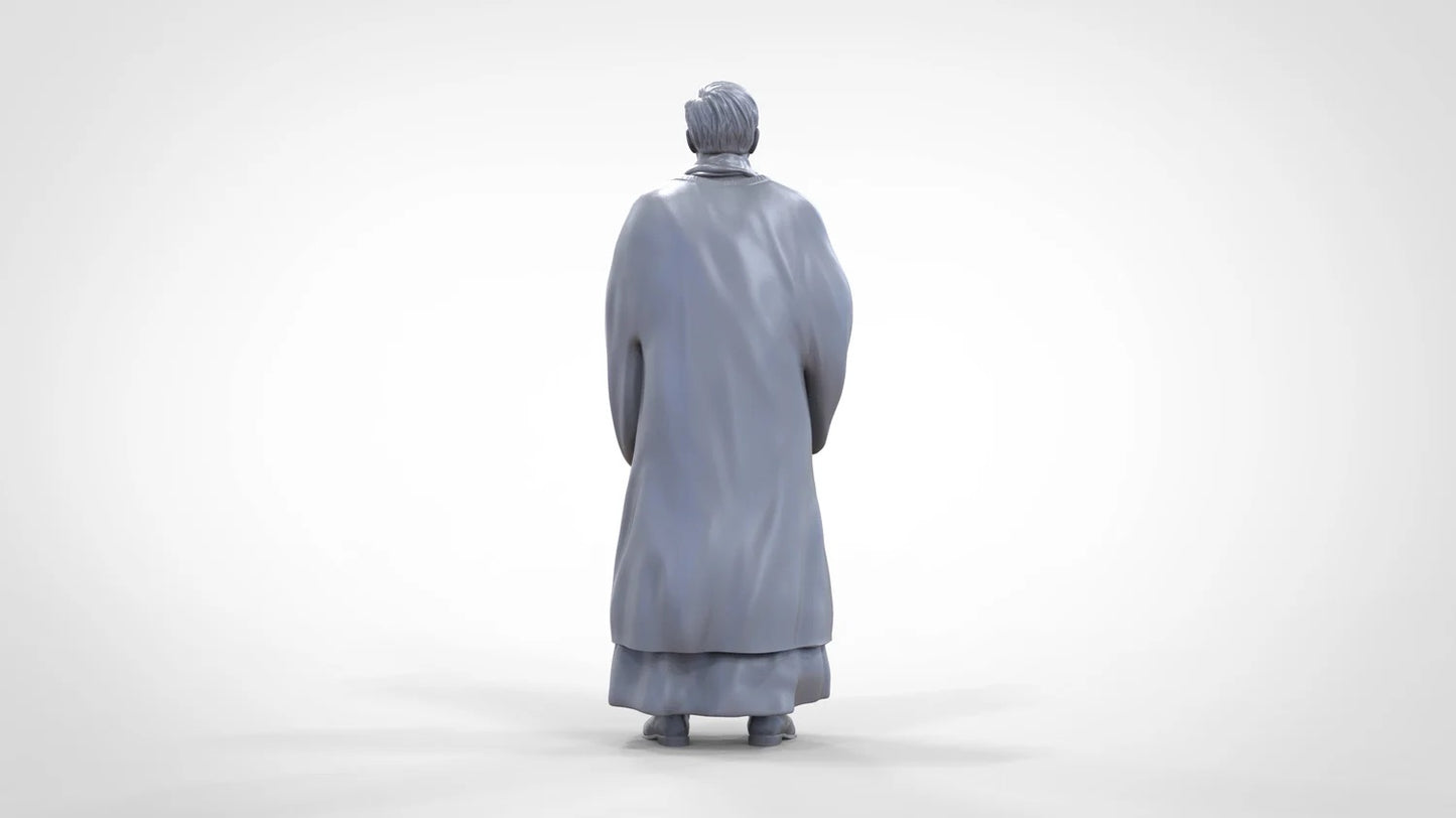 Productfoto diorama en modelbouw miniatuur figuur: geestelijke: pastoor / priester in mis
