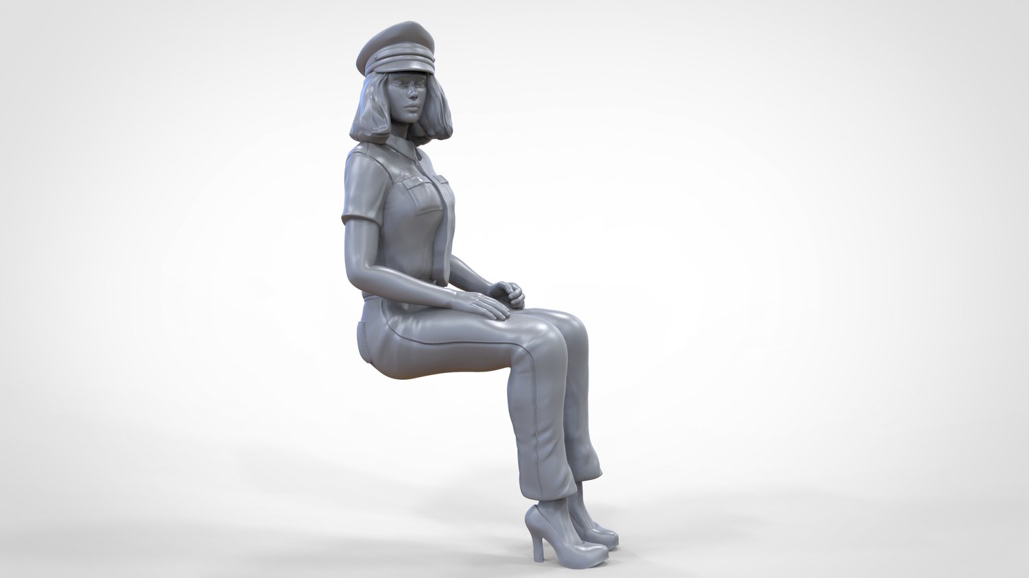 Productfoto 0: Piloot in uniform zittend: Vliegtuigpersoneel - bedient hendel