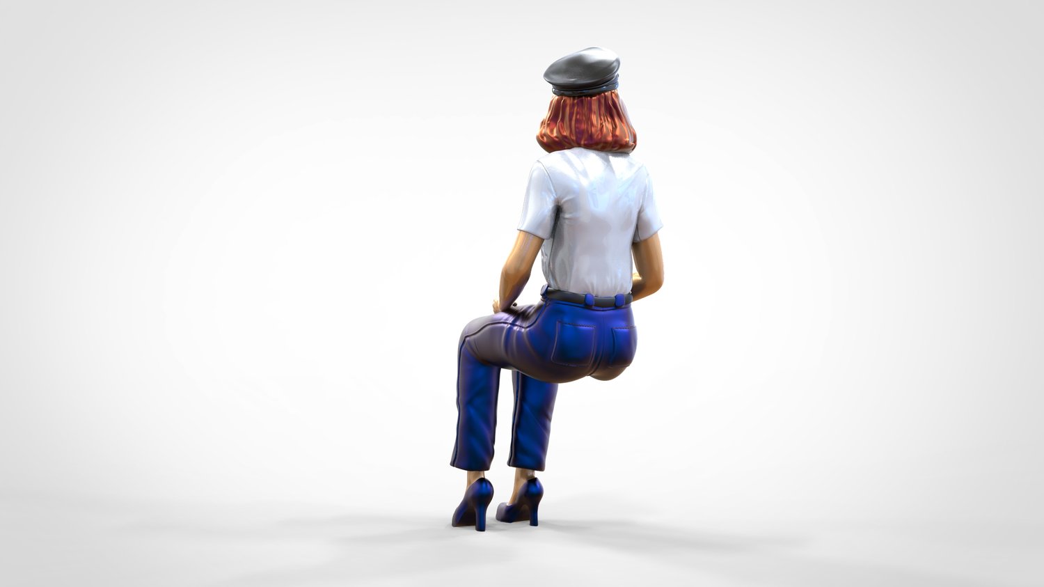 Productfoto 0: Piloot in uniform zittend: Vliegtuigpersoneel - bedient hendel