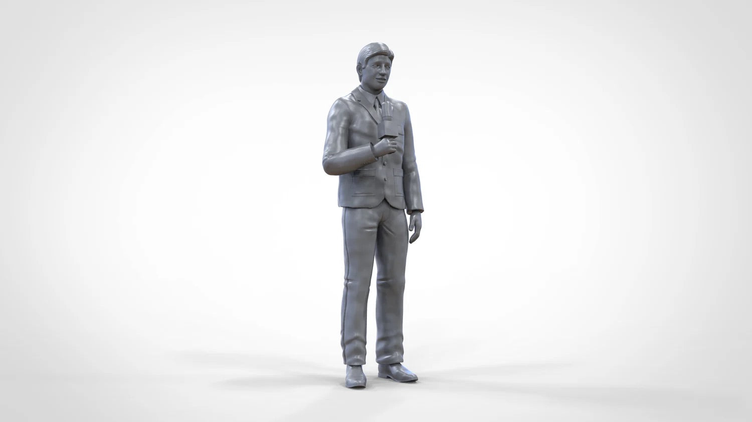 Productfoto Diorama en Modelbouw Miniatuurfiguur: Reportersteam - Reporter met Microfoon