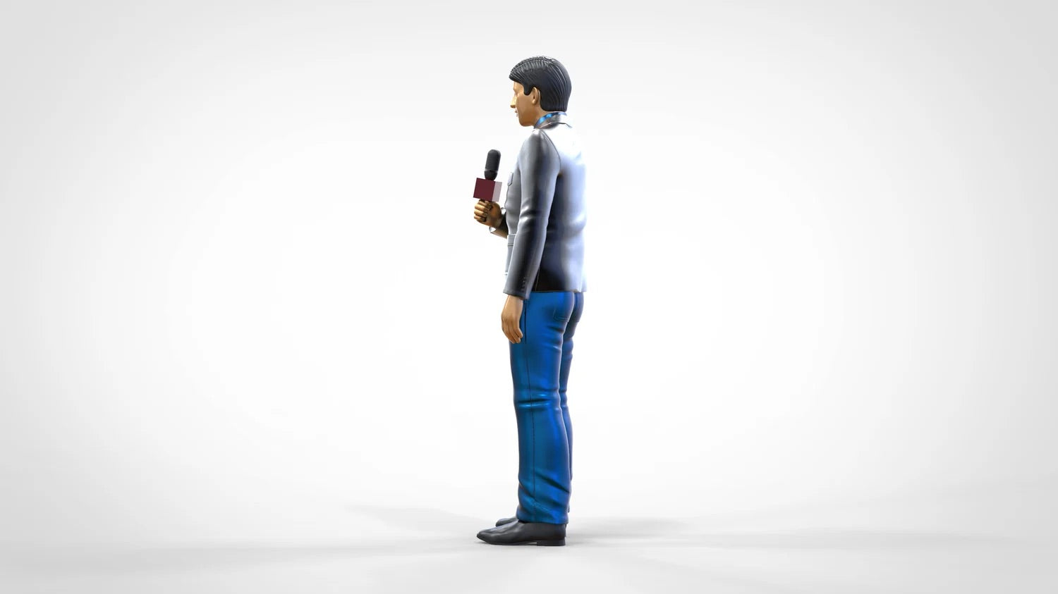 Productfoto Diorama en Modelbouw Miniatuurfiguur: Reportersteam - Reporter met Microfoon