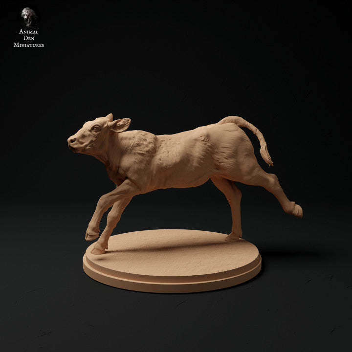 Productfoto Dierfiguur Diorama, Modelbouw: 0: Boerderij Dierfiguur: rennende kalf - Rode Devon Koe