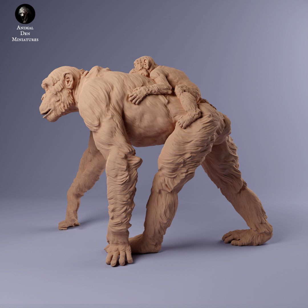 Productfoto Dierfiguur Diorama, Modelbouw: 0: Moederchimpansee met jong: Dieren uit Afrika