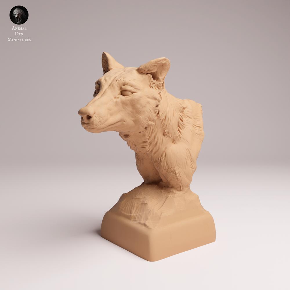 Productfoto Tabletop 28mm Lord of the Print (LotP) 2: Wilddierfiguur: buidelwolf (Tasmaanse tijger) - buste (26_04_08)