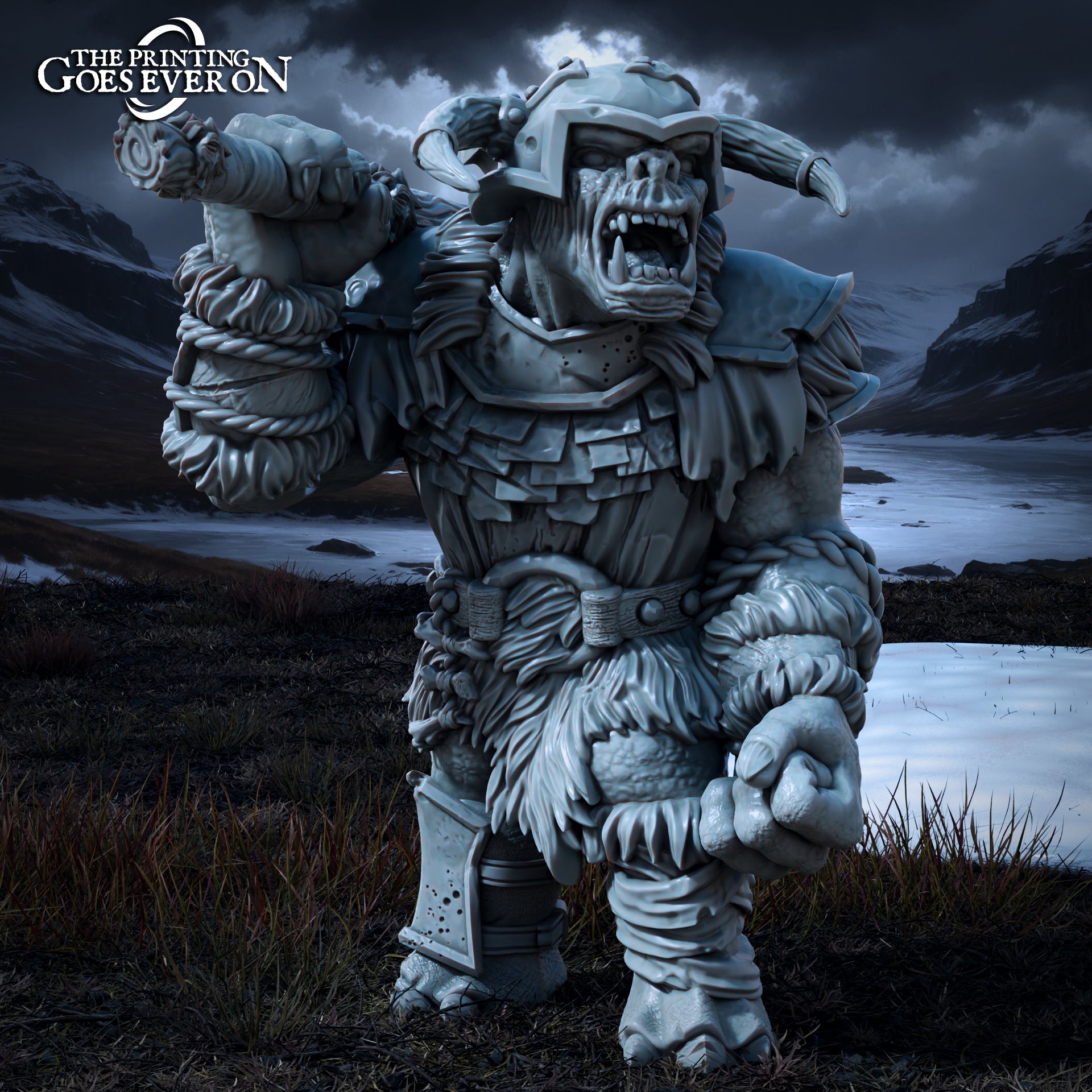 Productfoto Tabletop 28mm The Printing Goes Ever On (TPGEO) 0: Machtige Troll B - Grote Beest - Kwade Wezens van de Noordrijken