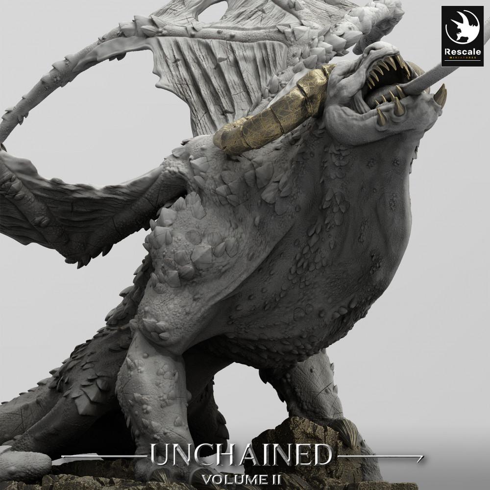 Productfoto Tabletop 28mm Lord of the Print (LotP) 0: Tabletop Miniatuur: Urdrache / Wyvern - titanisch Bossmonster, Drakenmodel (24_05_H1)
