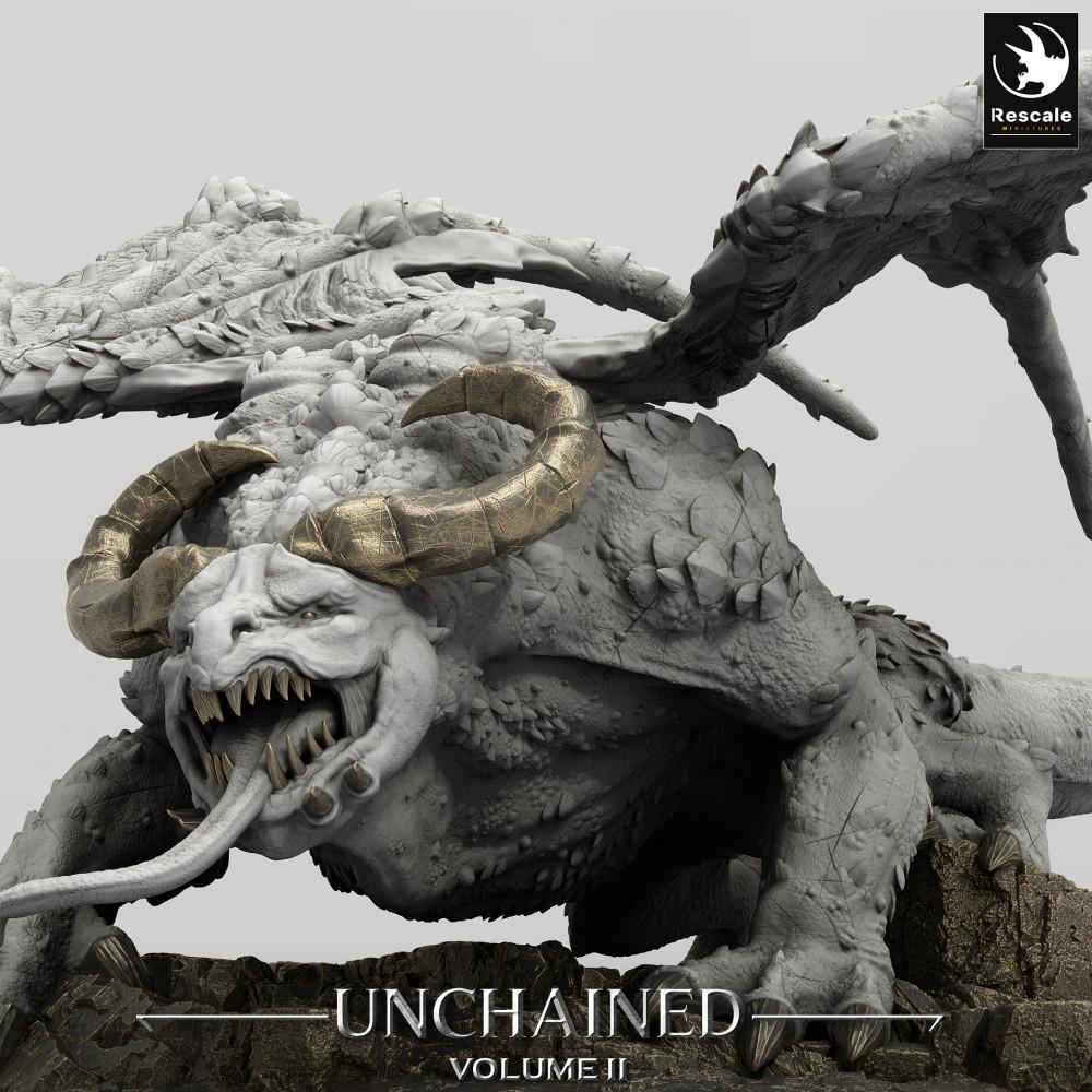 Productfoto Tabletop 28mm Lord of the Print (LotP) 0: Tabletop Miniatuur: Gevleugeld Demonbeest, Gargoyle-Lord - Afgrondcreatuur, Baasmonster, Grotecreatuur (24_05_H6)