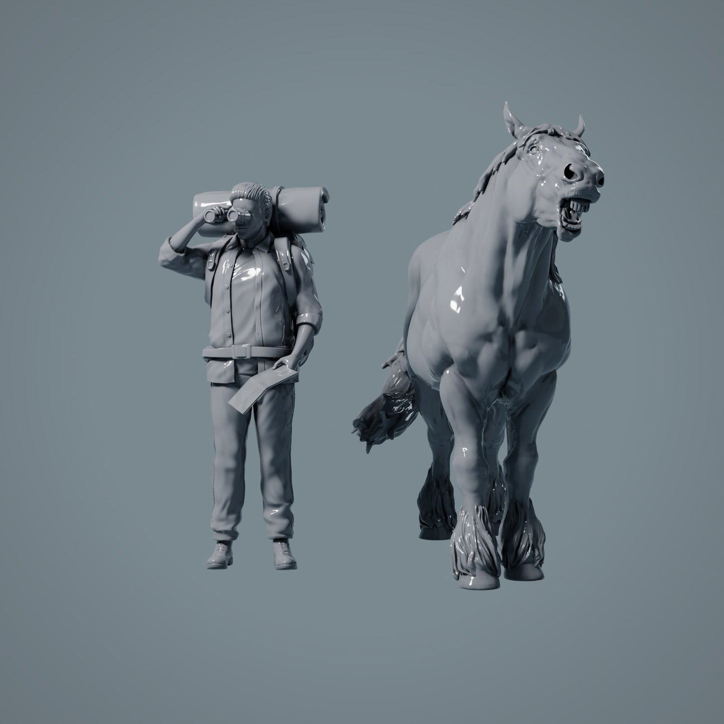 Boerderij Dier Figuur: hinnend Paard - Suffolk Punch (a011)