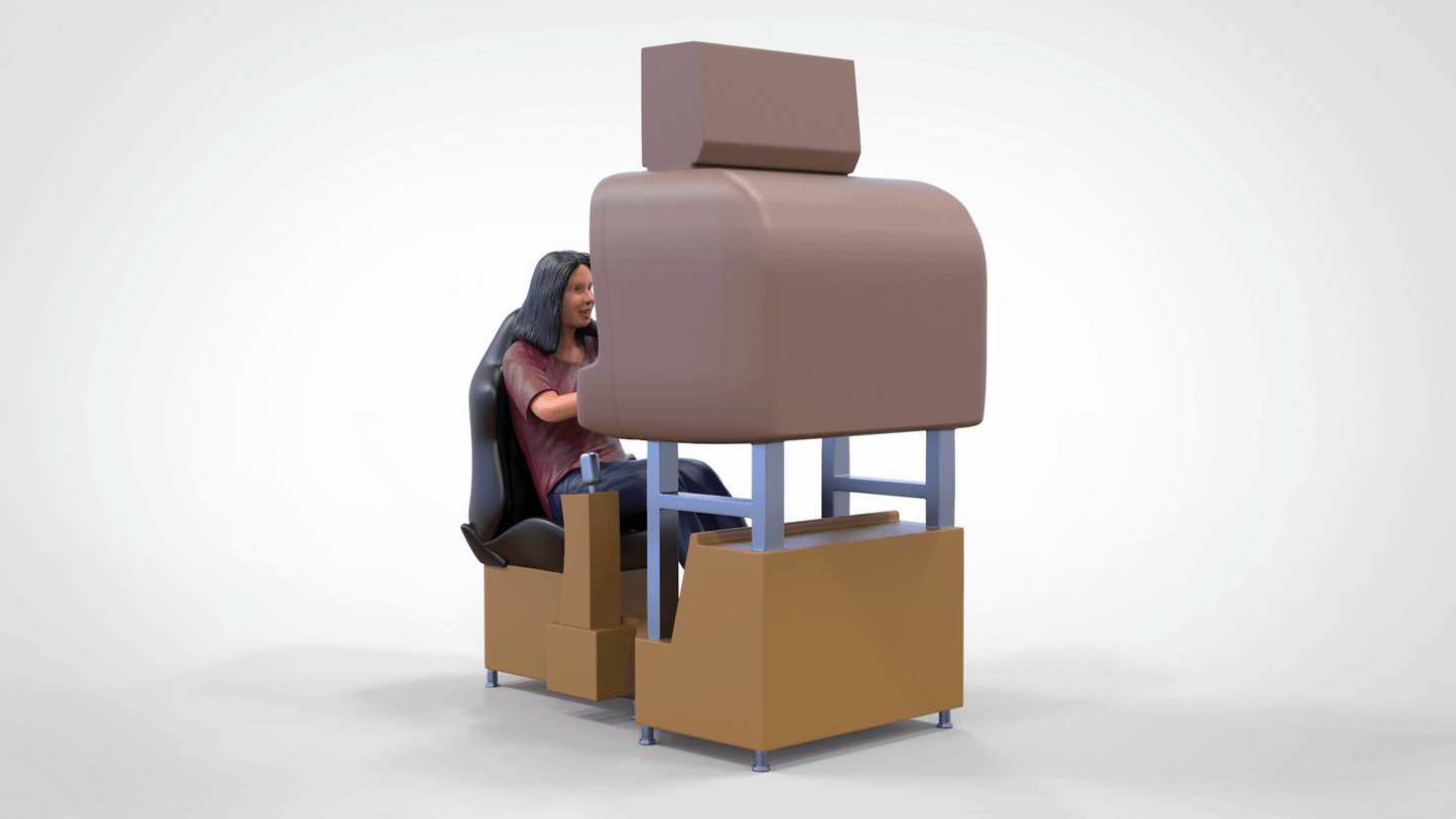 Productfoto diorama en modelbouw miniatuurfiguur: Vrouw aan de gokkast