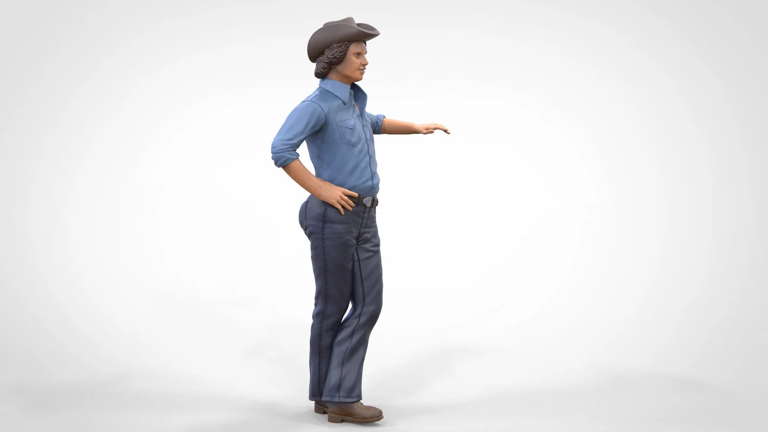 Productfoto Diorama en Modelbouw Miniatuurfiguur: Man met Cowboyhoed 2