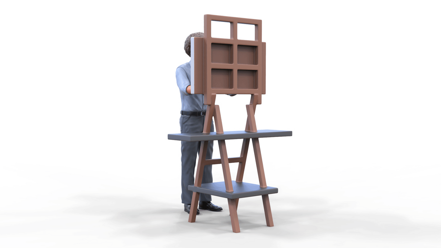 Productfoto Diorama en modelbouw miniatuurfiguur: Schilder met canvas