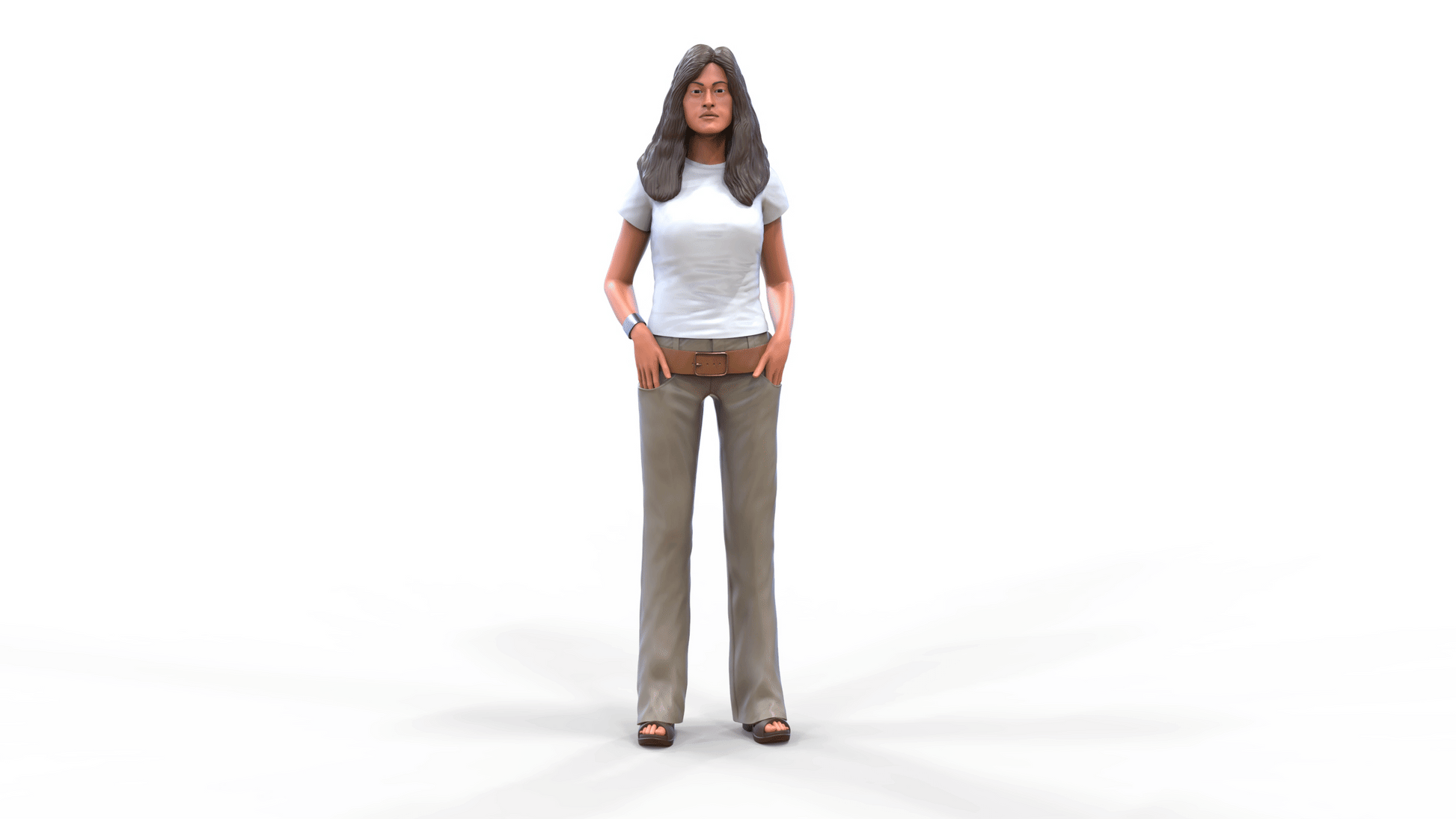 Productfoto diorama en modelbouw miniatuur figuur: Vrouw wachtend