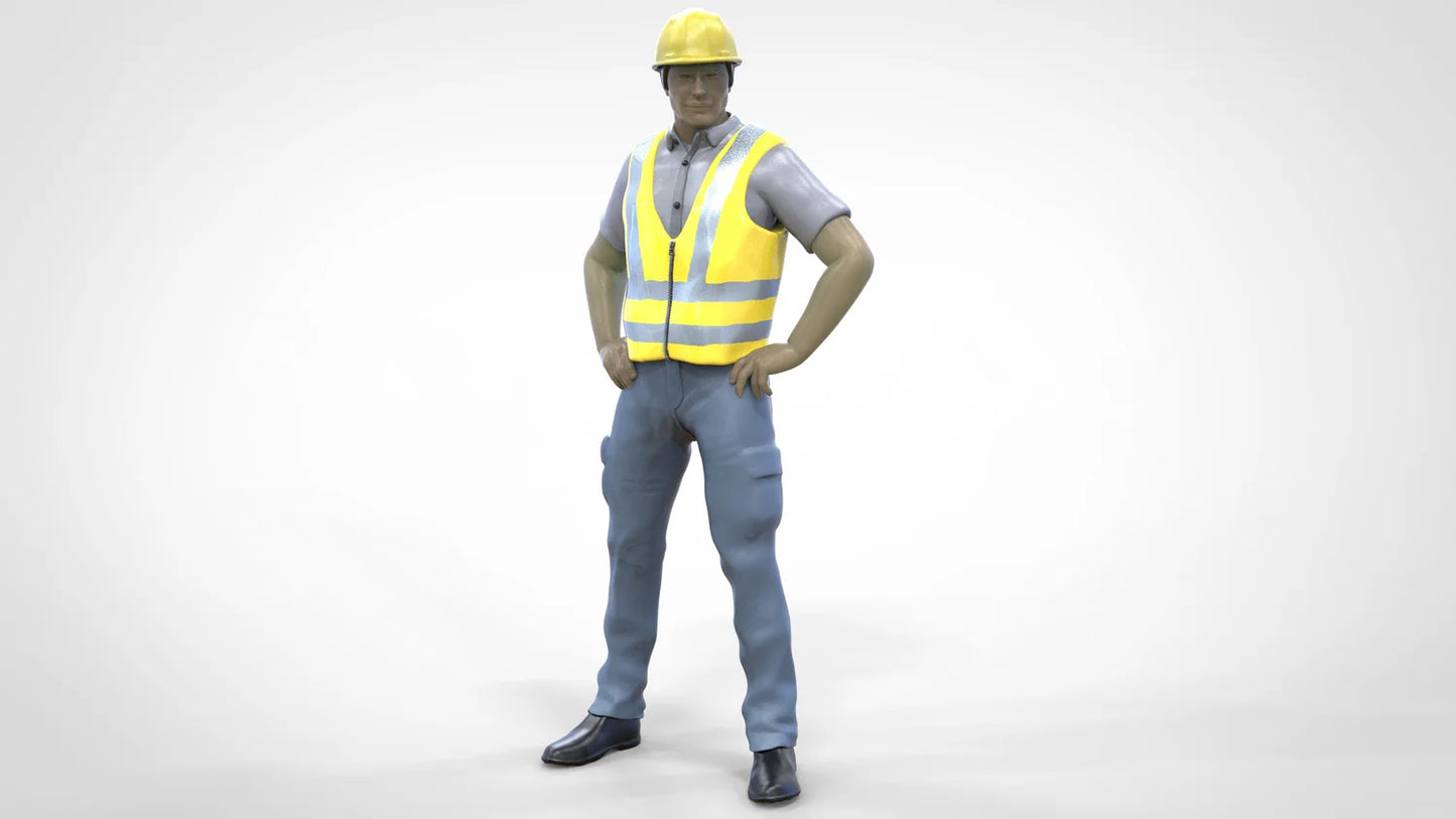 Productfoto diorama en modelbouw miniatuurfiguur: Bouwvakker set, 8 figuren