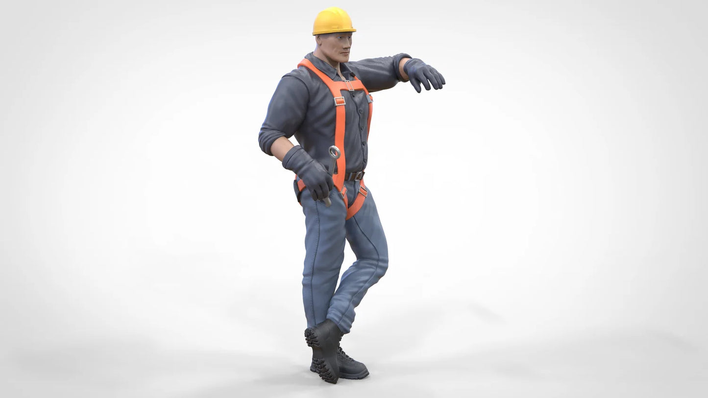 Productfoto diorama en modelbouw miniatuurfiguur: Bouwvakker set, 8 figuren