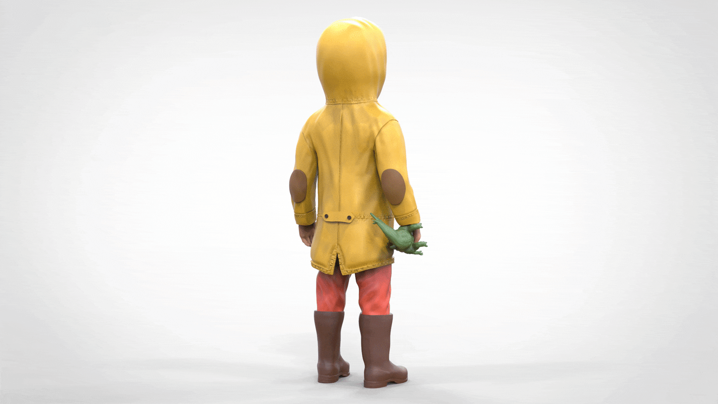 Productfoto Diorama en modelbouw miniatuur figuur: Kind in regenjas