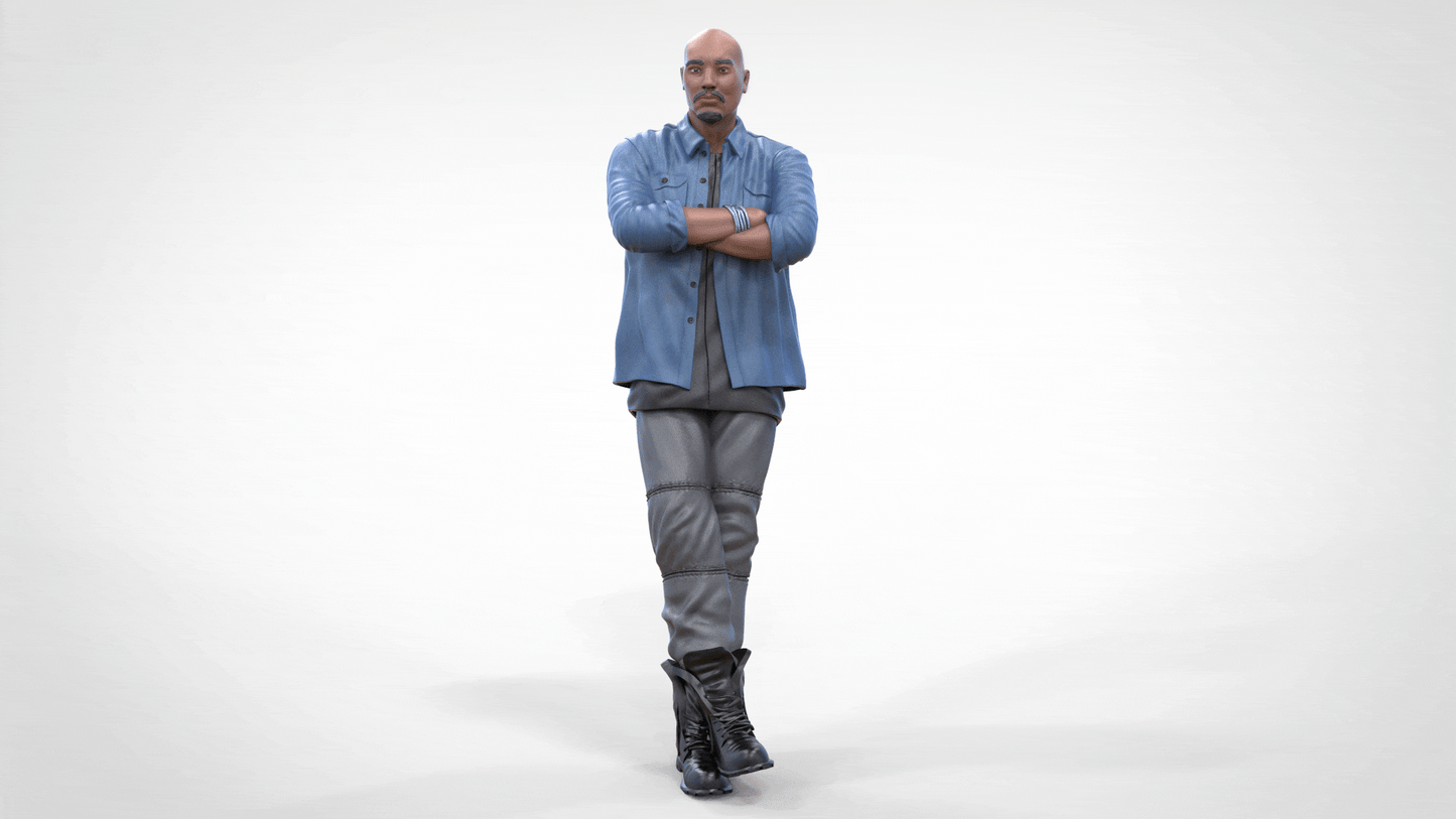 Productfoto diorama en modelbouw miniatuur figuur: man leunend