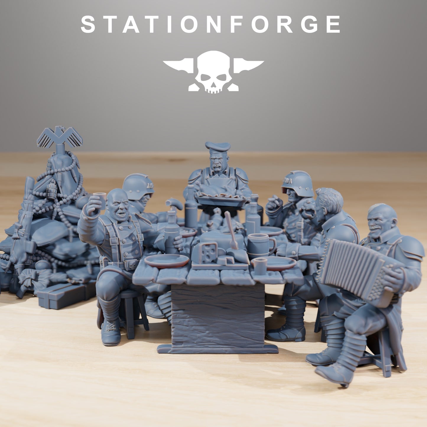 Productfoto 28mm Tabletop Minis Stationforge: Feestmaaltijd
