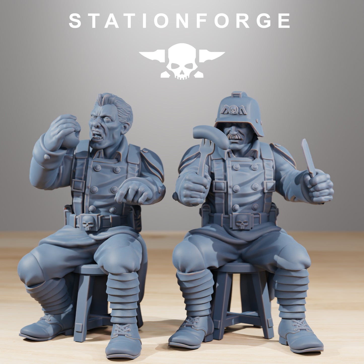 Productfoto 28mm Tabletop Minis Stationforge: Feestmaaltijd