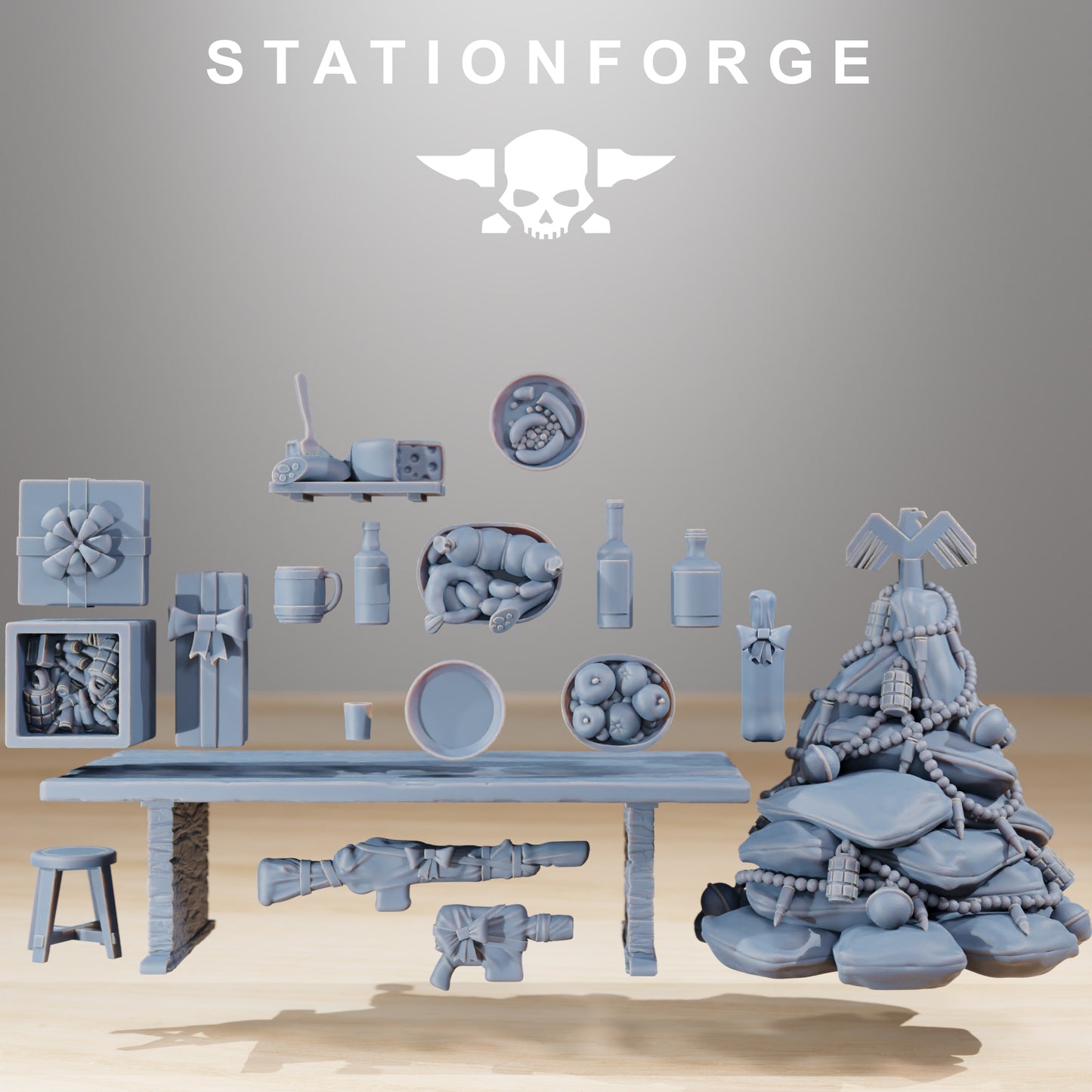 Productfoto 28mm Tabletop Minis Stationforge: Feestmaaltijd