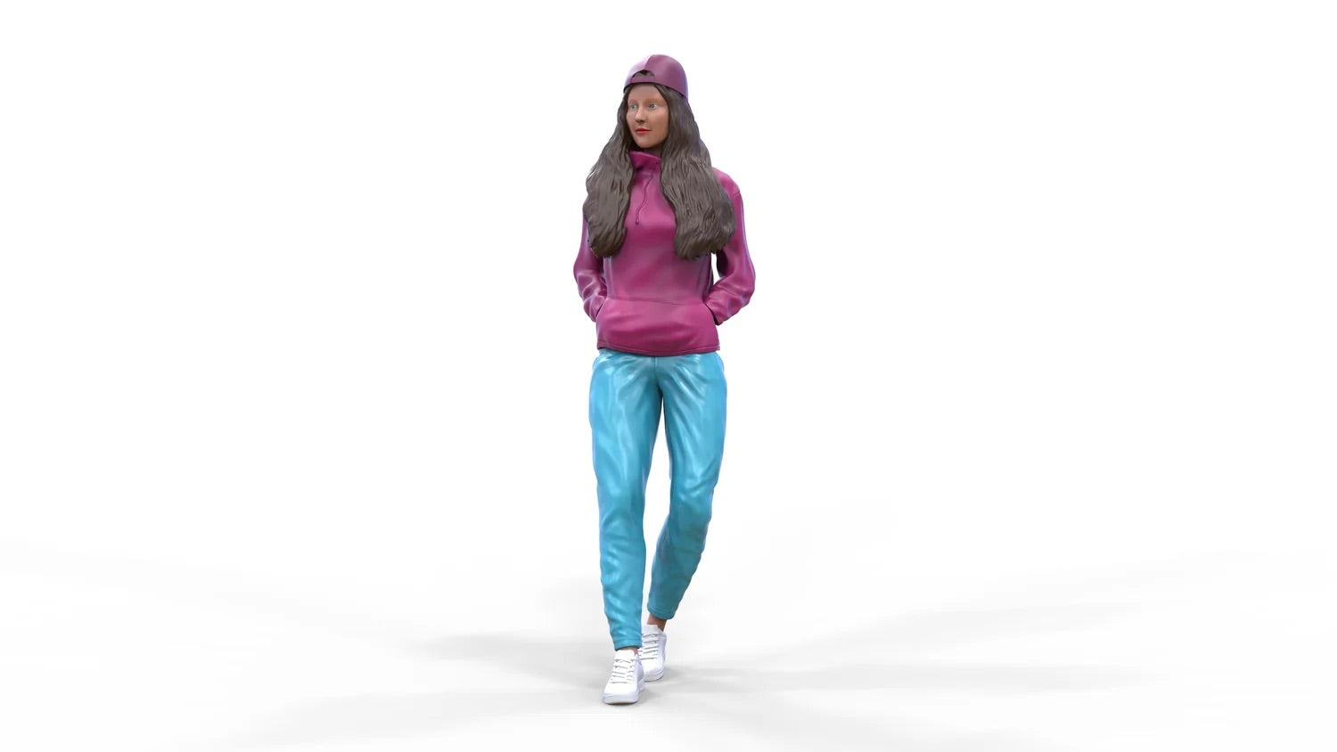 Productfoto Diorama en modelbouw miniatuur figuur: Vrouw met hoodie | Hip Hopperin