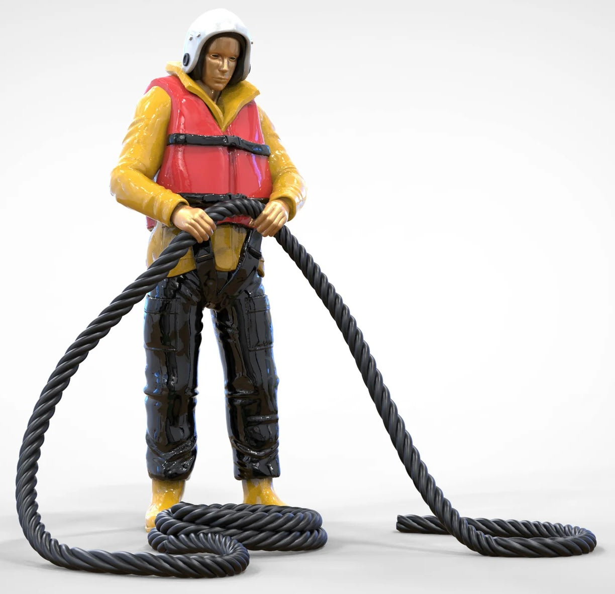 Productfoto diorama en modelbouw miniatuurfiguur: reddingsboot set, 8 figuren