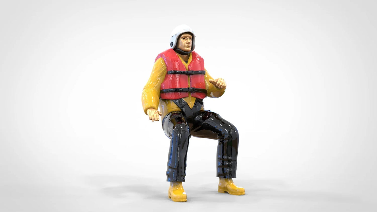 Productfoto diorama en modelbouw miniatuurfiguur: reddingsboot set, 8 figuren