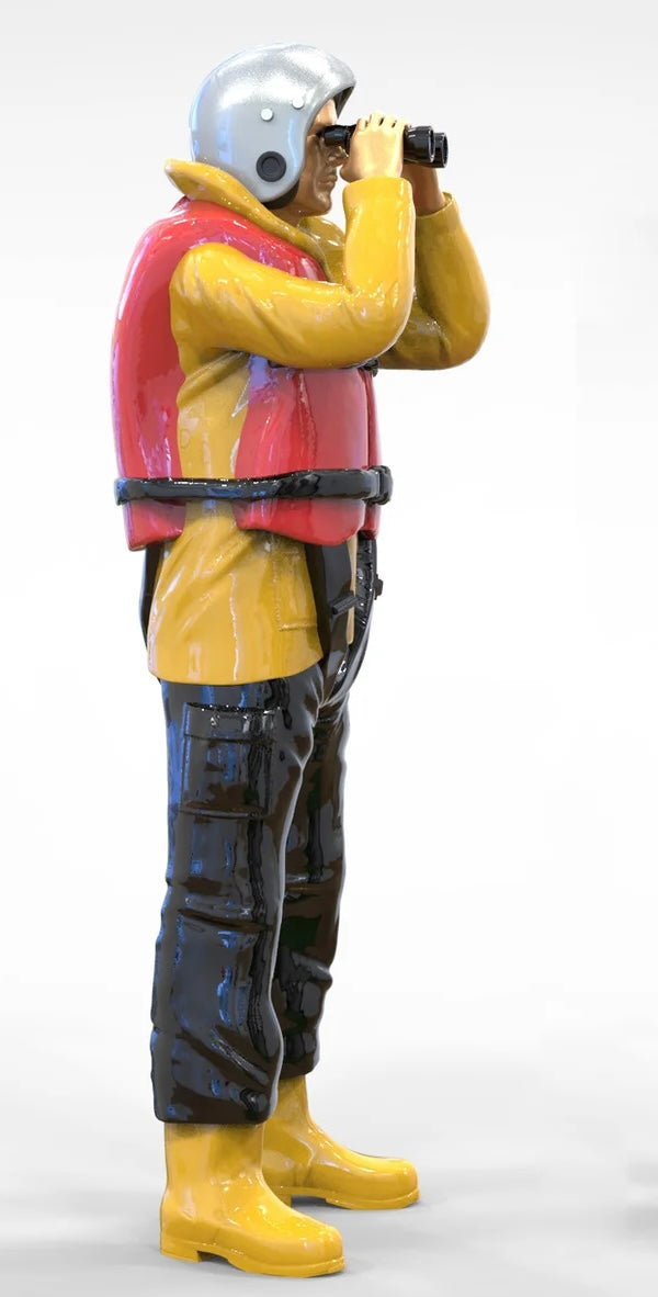 Productfoto diorama en modelbouw miniatuurfiguur: reddingsboot set, 8 figuren