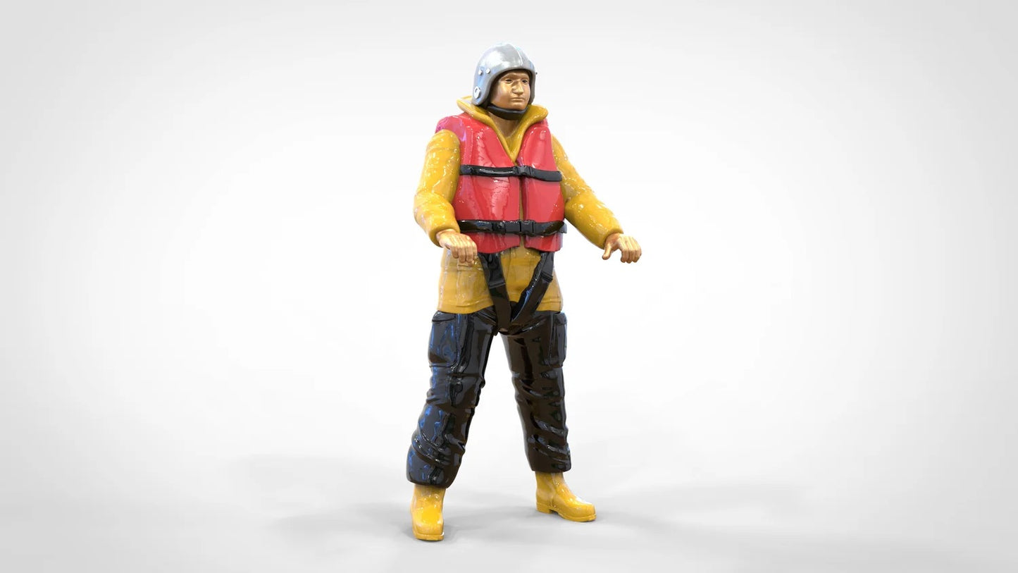 Productfoto diorama en modelbouw miniatuurfiguur: reddingsboot set, 8 figuren