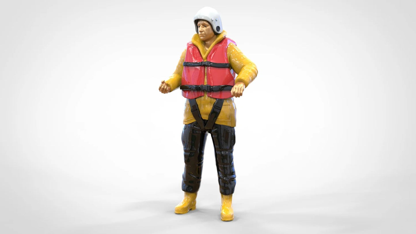 Productfoto diorama en modelbouw miniatuurfiguur: reddingsboot set, 8 figuren