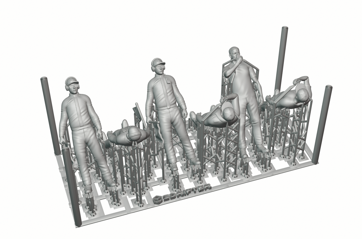 Productfoto diorama en modelbouw miniatuurfiguur: verkeerspostenset, 6 figuren