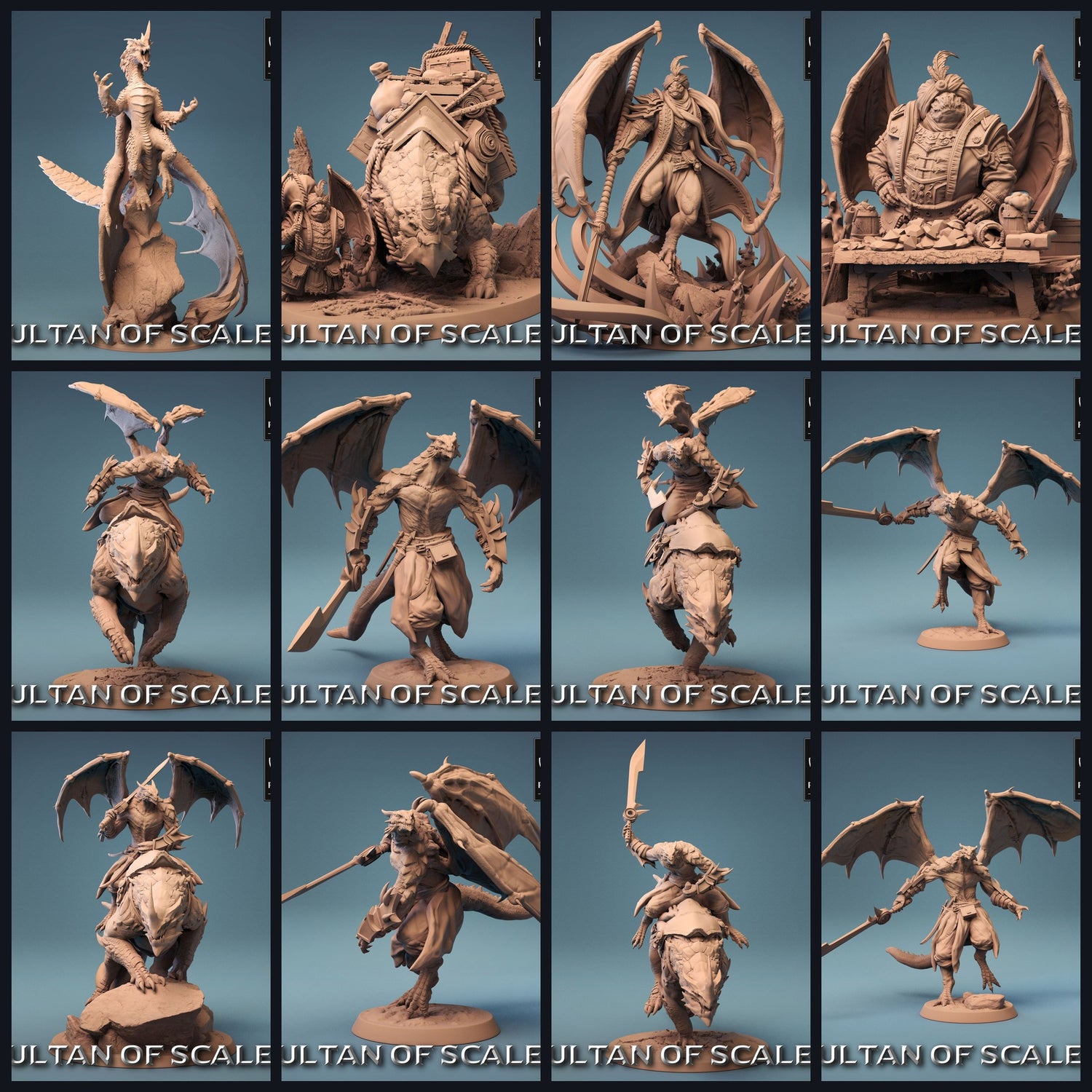Dit beeld is de categoriefoto voor de release 23_09: Sultan Of Scales - Rescale 3D-geprinte draken en drakengeboreerden