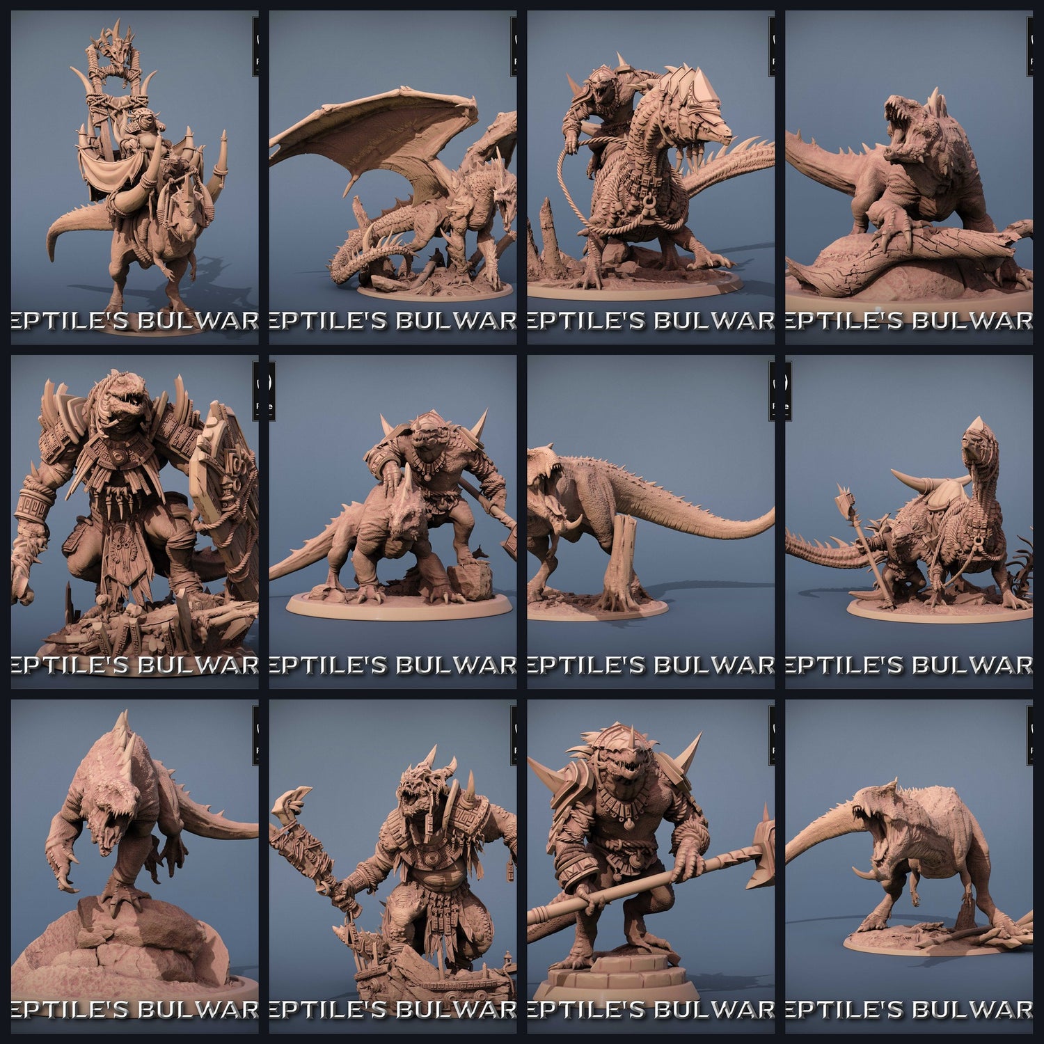 Dit beeld is de categoriefoto voor de release 23_06: Reptile's Bulwark - Hagedissen & Dinosaurussen Rescale-modellen