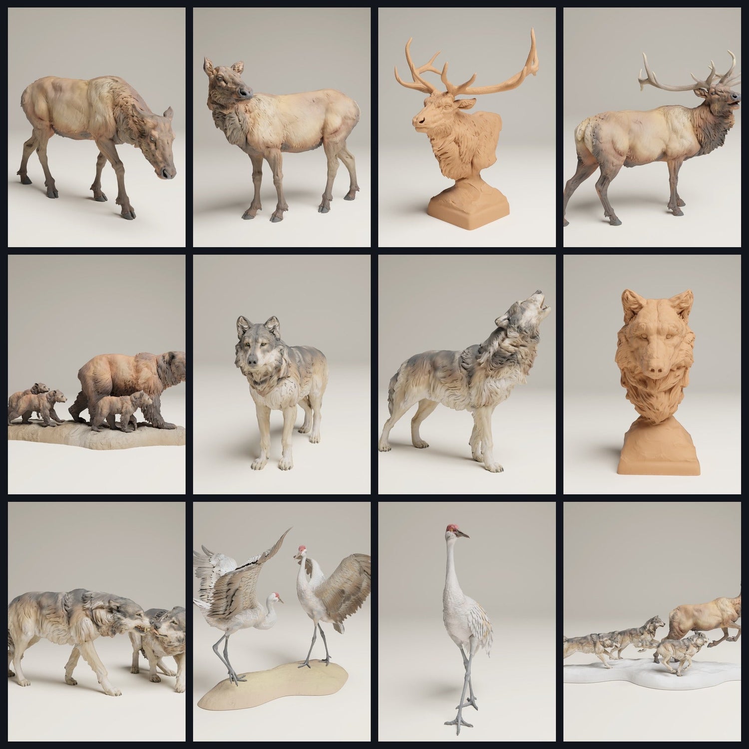 Dit beeld is de categoriefoto voor de release 25_06: Yellowstone-dierminiaturen en dierfiguren voor diorama en modelbouw