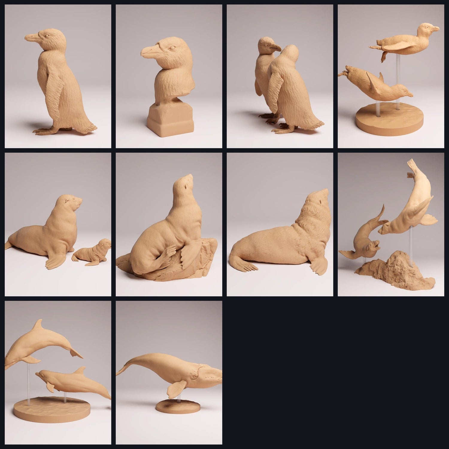 Dit beeld is de categorieafbeelding voor de release 26_02: Küsten- en zee-dierfiguren als resin miniaturen voor diorama.