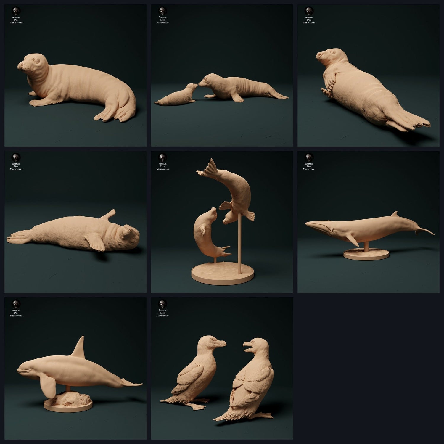 Dit beeld is de categoriefoto voor de release 23_12: Winter-zeedierminiaturen en dierenfiguren voor diorama.
