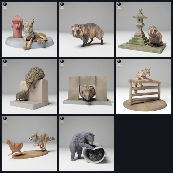 Dit beeld is de categoriefoto voor de release 24_11: Städtische Tierfiguren und Tierminiaturen für Diorama und Modellbau