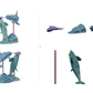 Productfoto dierfiguur Animal Den Miniatures 2: zeedieren: maanvis en orka’s (26_09_07)
