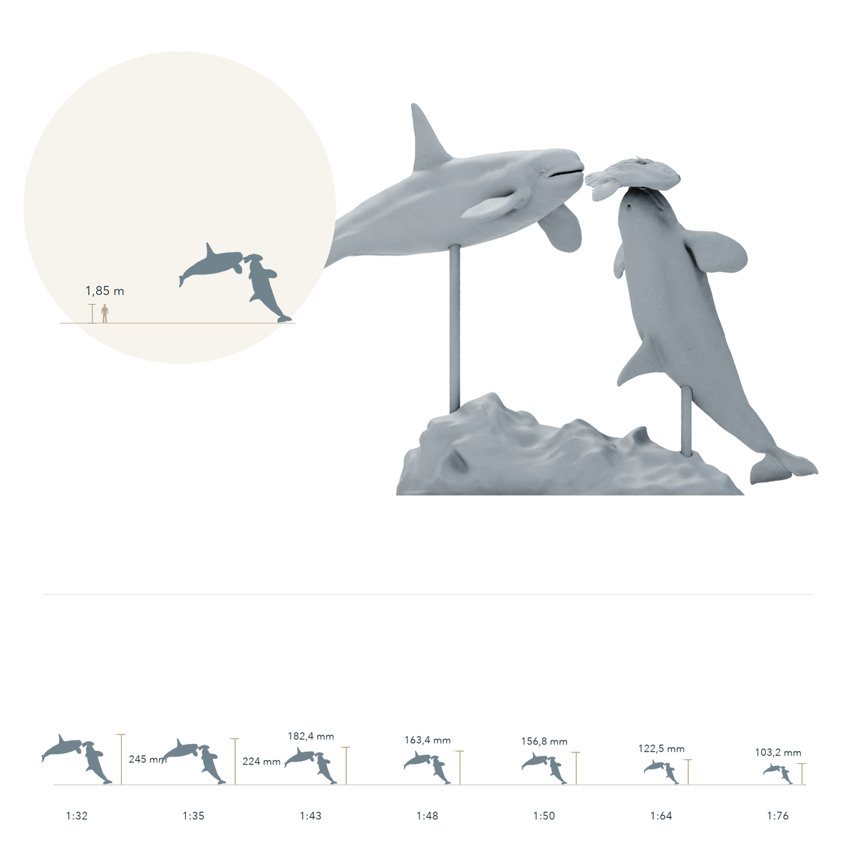 Productfoto dierenfiguur Animal Den Miniatures 1: zeedierenfiguur: maanvis en orka’s (26_09_07)