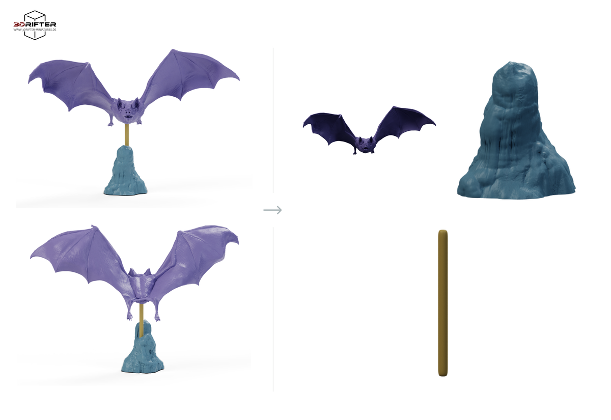 Productfoto dierenfiguur Animal Den Miniatures 2: vleermuisfiguur: gewone vampier - vliegend (26_10_03)