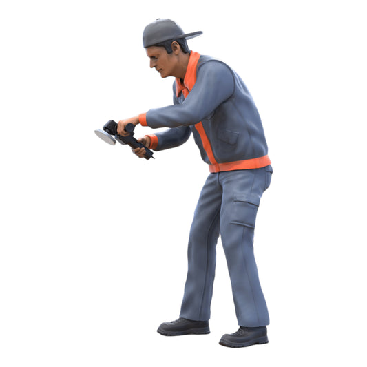 Produktfoto Diorama und Modellbau Miniatur Figur: Mechaniker mit Flex