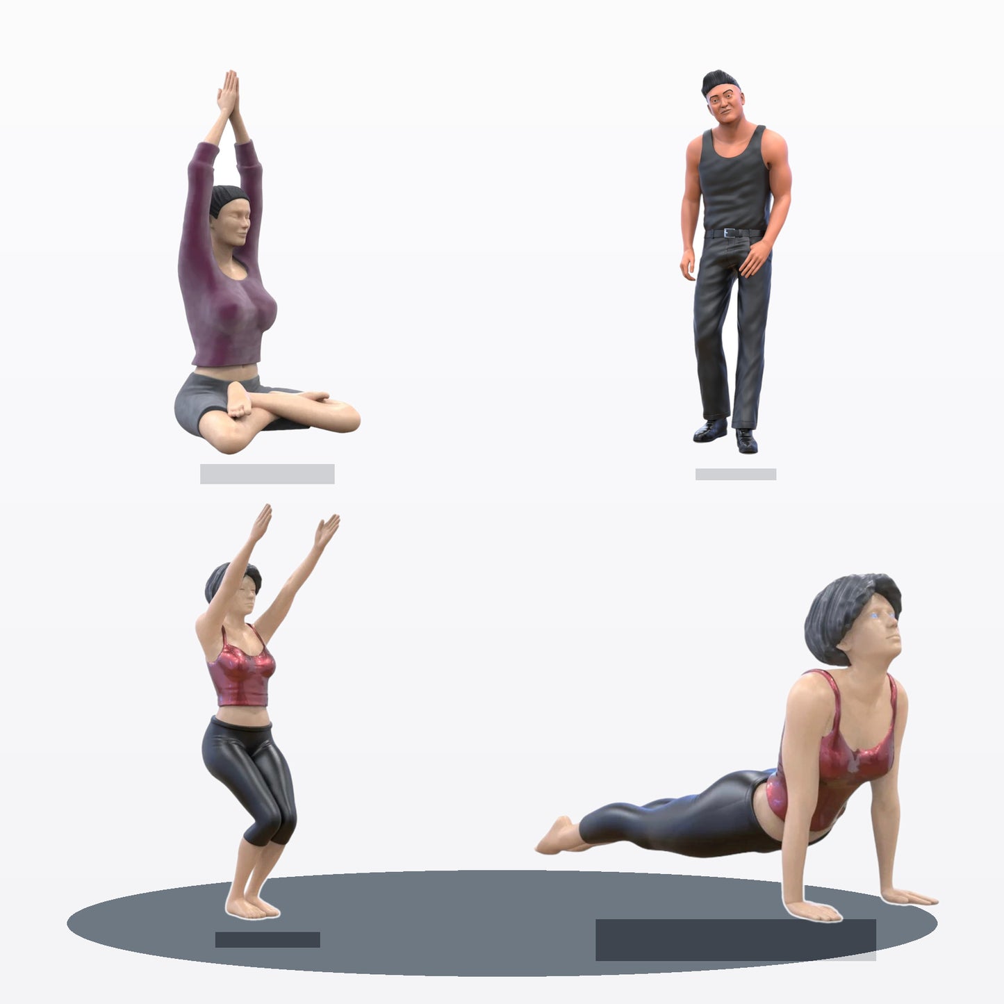 Diorama-modelbouw productfoto 0: Diorama figurenset: yoga en fitness (nr. S103)
