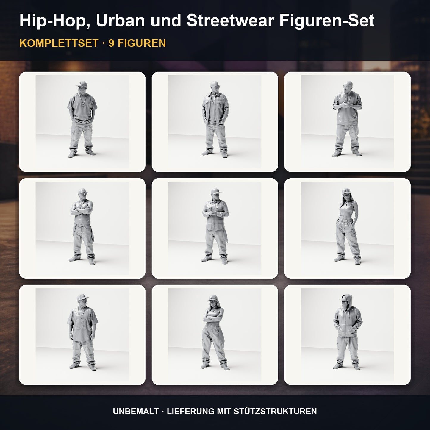 Diorama Modellbau Produktfoto 0: Diorama Figuren-Set: Hip-Hop, Urban und Streetwear Figuren-Set