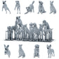 Dioramamodelbouw productfoto 0: dioramaminiatuur honden: negen honden van verschillende rassen en in verschillende poses (h0_52)
