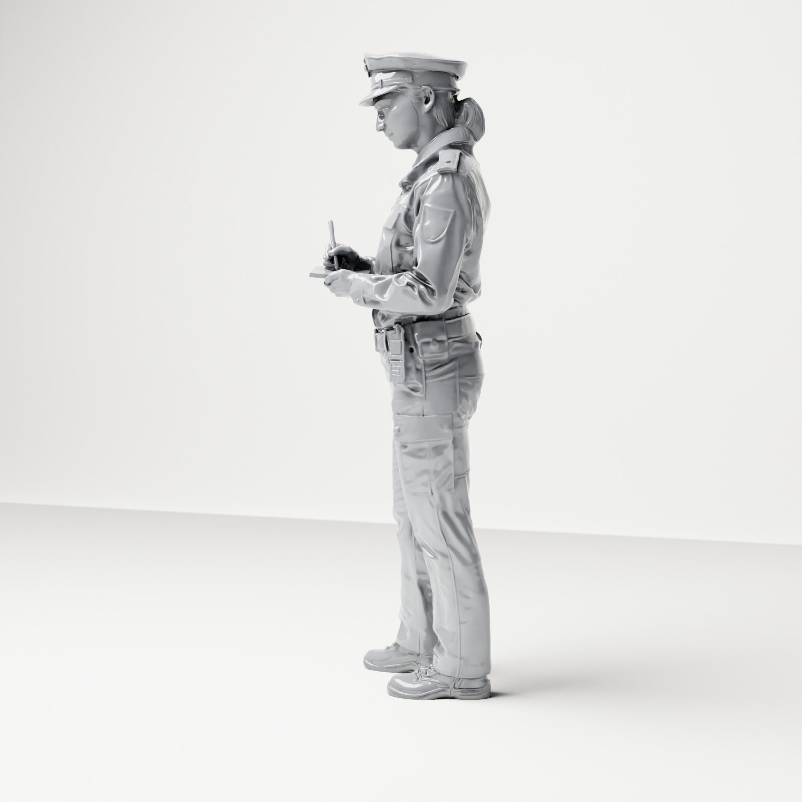 Diorama modelbouw productfoto 1: Staande figuur: Duitse politieagent met dienstpet en handapparaat (B017)